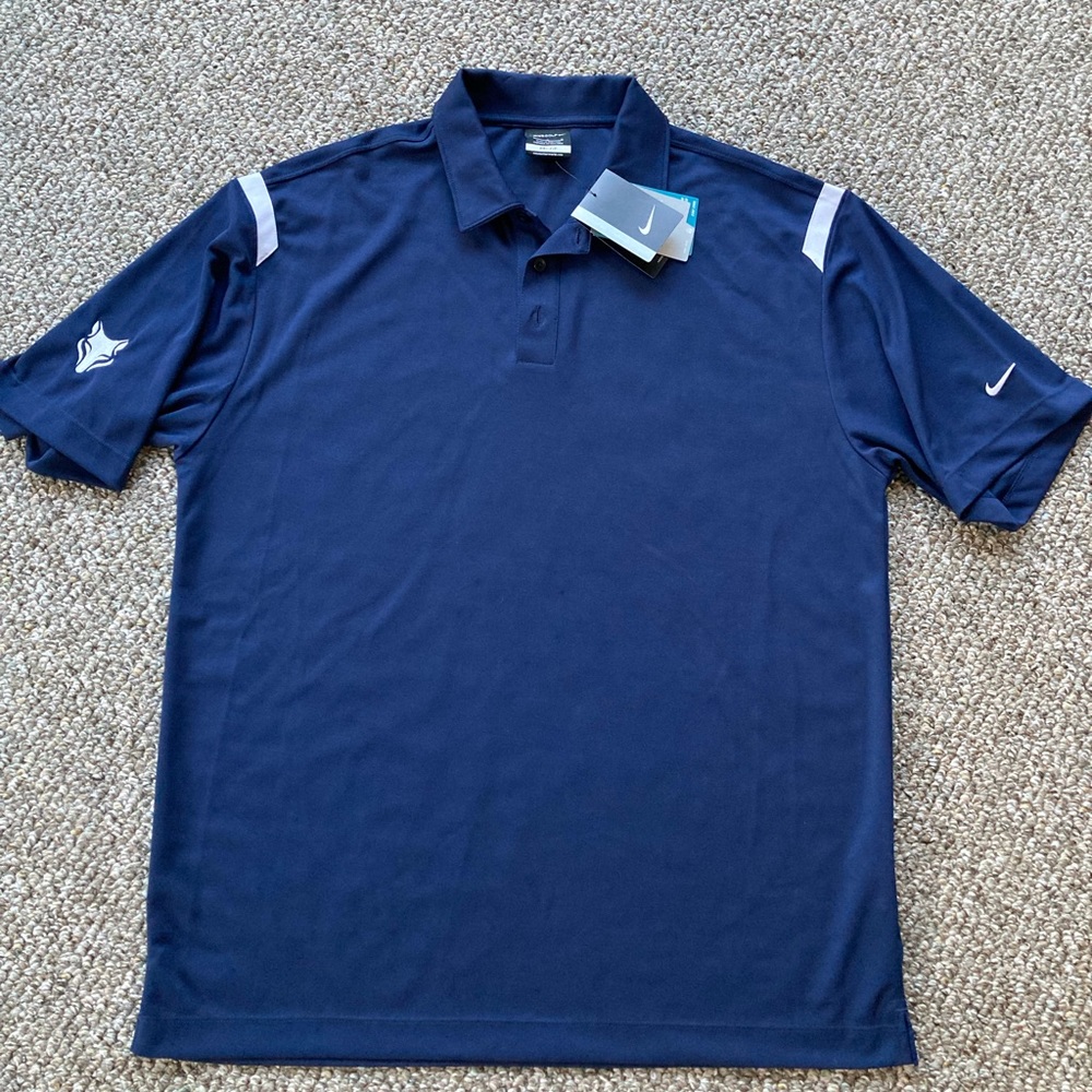 NWT Nike Golf Dri-FIT Shoulder Stripe Polo Shirt. Size L.